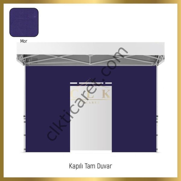 CLK 3x6 52mm Kalın Alüminyum Katlanabilir Tente Gazebo Çadır  2 Yan Pencereli 1 Yan Aksesuarsız 1 Yan Kapı ve Pencereli Turuncu
