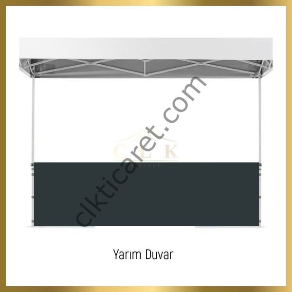 CLK 3x6 40 mm Katlanabilir Tente Gazebo Çadır Gazebo Çadır 1 Tam Duvar 3 Yarım Duvar Açık Yeşil