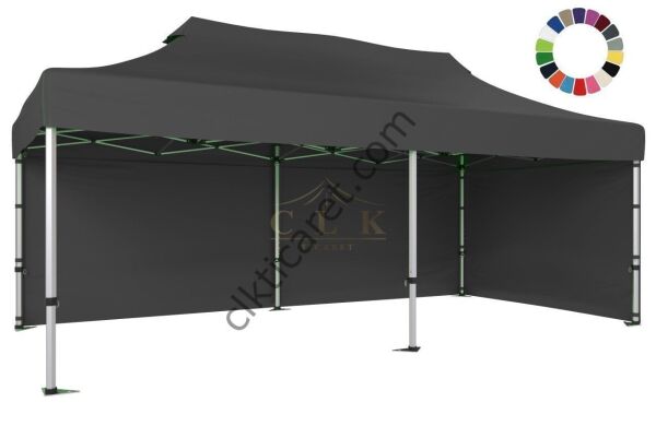 CLK 2,5x5 40 mm Katlanabilir Tente Gazebo Çadır Gazebo Çadır 2 Yan Kapalı Lacivert