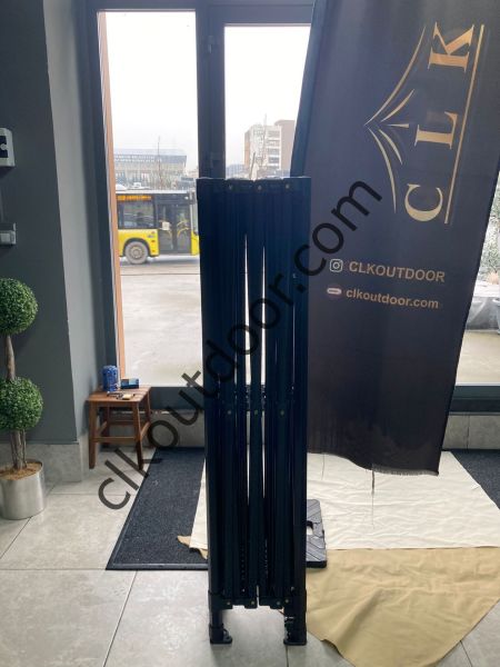 CLK 4x6 40 mm Katlanabilir Tente Gazebo Çadır Gazebo Çadır 3 Yan Kapalı 1 Kapılı Bej