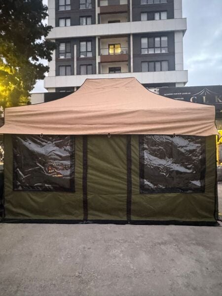 CLK 3x4,5 mt Karavan Çadırı Portatif Katlanabilir Gazebo Tente Kış Bahçesi