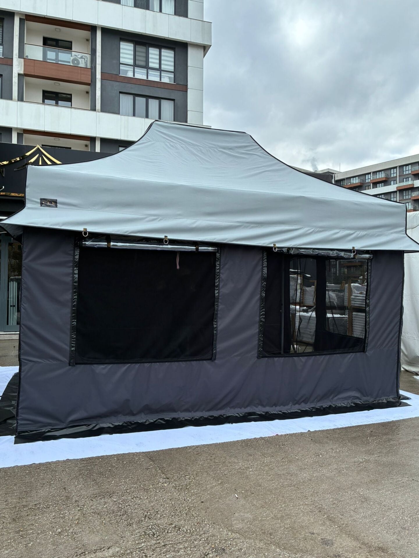 CLK 3x4,5 mt Karavan Çadırı Portatif Katlanabilir Gazebo Tente Kış Bahçesi