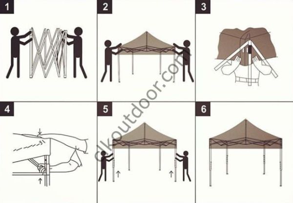 CLK 4x6 40 mm Katlanabilir Tente Portatif Gazebo Çadır Açık Mavi (Turkuaz)