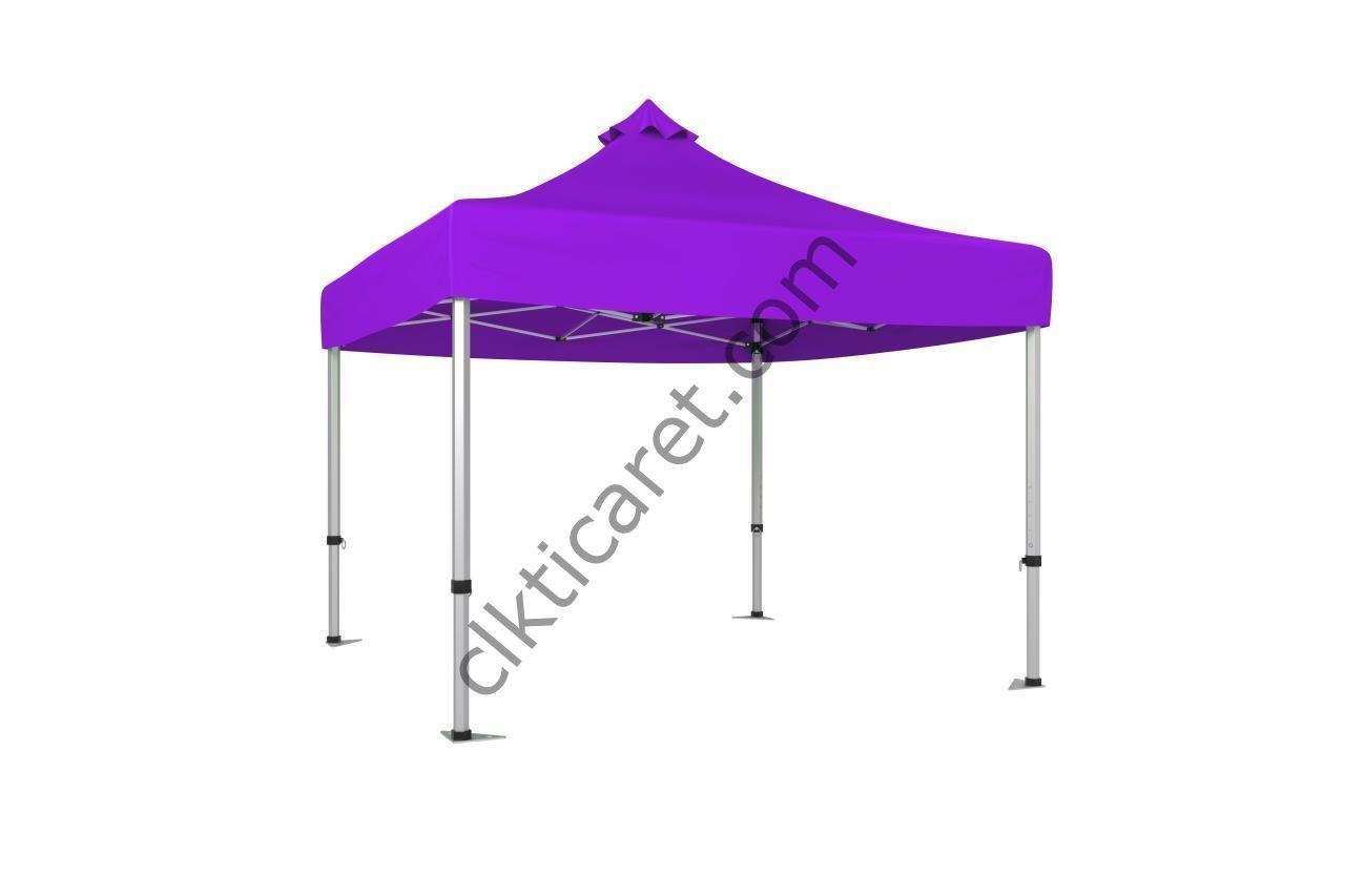 CLK 3x3 mt 40mm Alüminyum Katlanabilir Tente Portatif Gazebo Çadır Lila