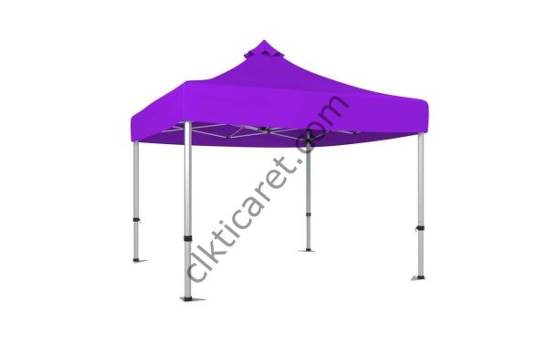 CLK 3x3 mt 40mm Alüminyum Katlanabilir Tente Portatif Gazebo Çadır Lila