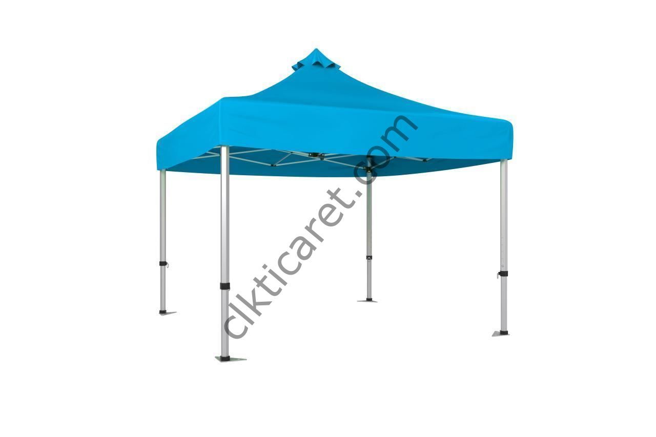 CLK 3x3 mt 40mm Alüminyum Katlanabilir Tente Portatif Gazebo Çadır Açık Mavi (Turkuaz)