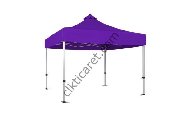 CLK 3x3 mt 40mm Alüminyum Katlanabilir Tente Portatif Gazebo Çadır Mor