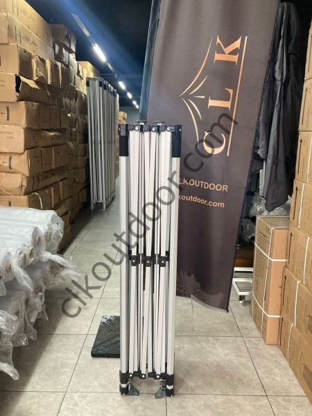 CLK 3x4,5 40mm Alüminyum Katlanabilir Tente Gazebo Çadır 1 Kenar Kapalı Açık Gri