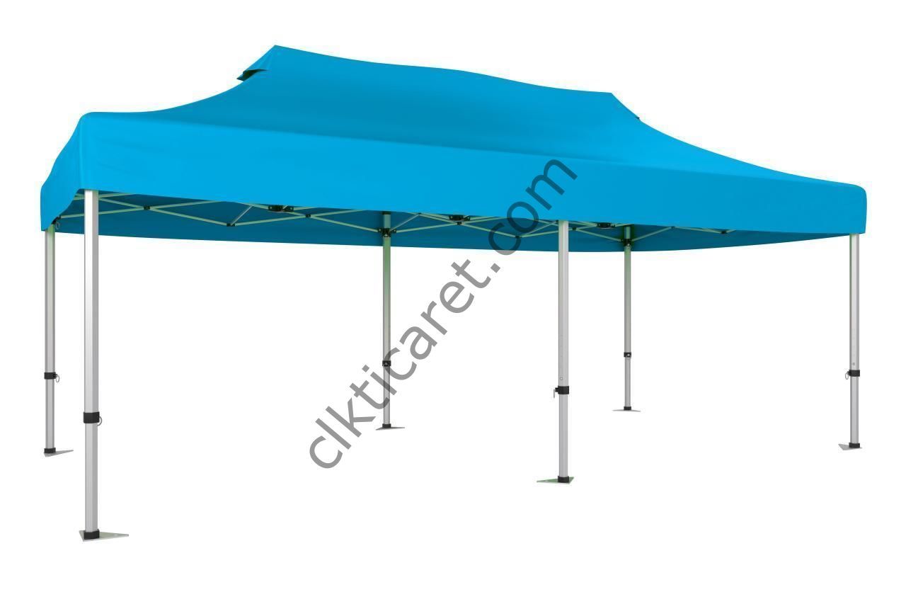 CLK 3x6 40 mm Katlanabilir Tente Gazebo Çadır Gazebo Çadır Açık Mavi (Turkuaz)