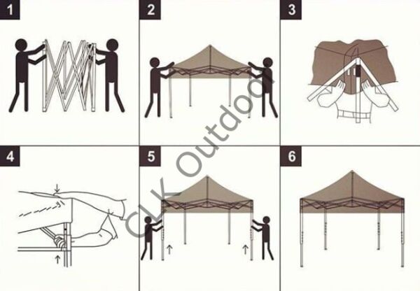CLK 2x3 40 mm Katlanabilir Tente Gazebo Çadır Gazebo Çadır Arkası Kapalı Açık Yeşil