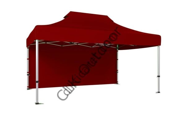 CLK 2x3 40 mm Katlanabilir Tente Gazebo Çadır Gazebo Çadır Arkası Kapalı Bordo