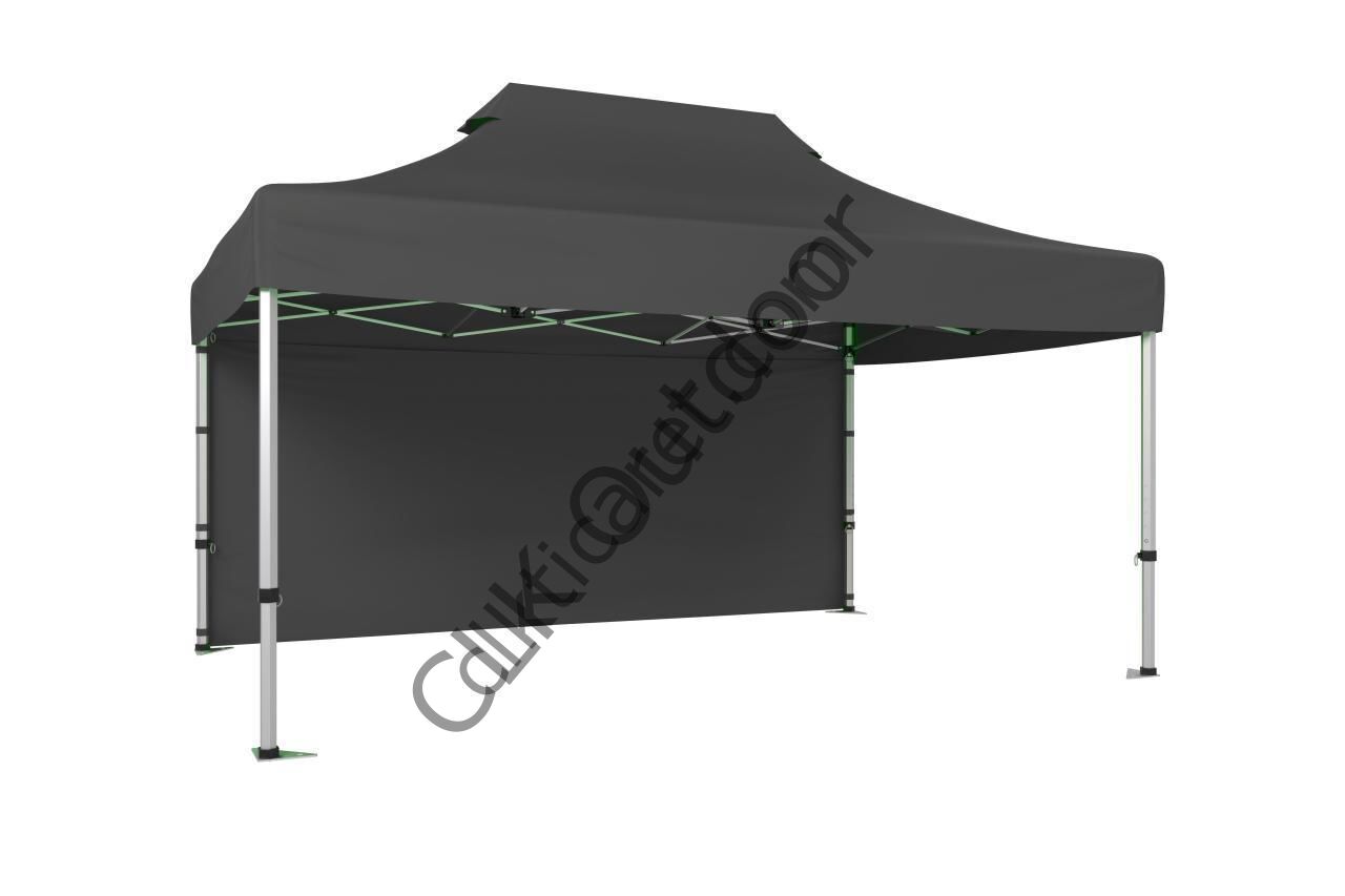 CLK 2x3 40 mm Katlanabilir Tente Gazebo Çadır Gazebo Çadır Arkası Kapalı Gri