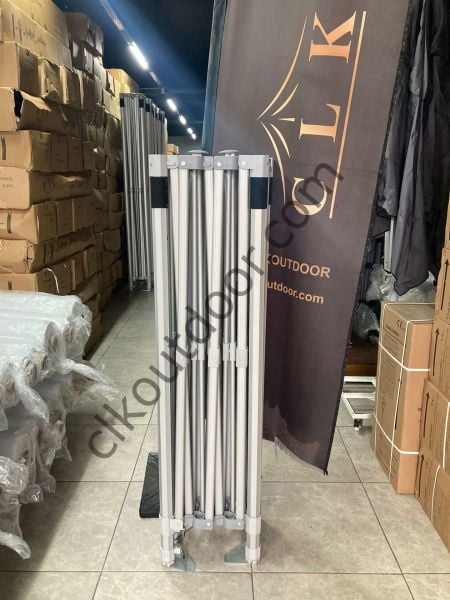CLK 3x4,5 52mm Kalın Alüminyum Katlanabilir Tente Gazebo Çadır 4 Kenar Kapalı 3 Yarım Duvarlı Sarı