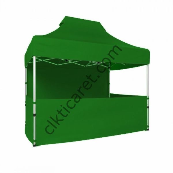 CLK 2x3 40mm Alüminyum Katlanabilir Tente Gazebo Çadır 3 Kenar Yarım 1 Tam Duvar Benetton Yeşil