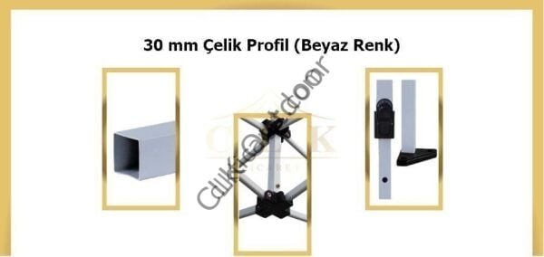 CLK 2x3 40 mm Katlanabilir Tente Gazebo Çadır Gazebo Çadır 1 Tam Duvar 3 Yarım Duvar Açık Yeşil