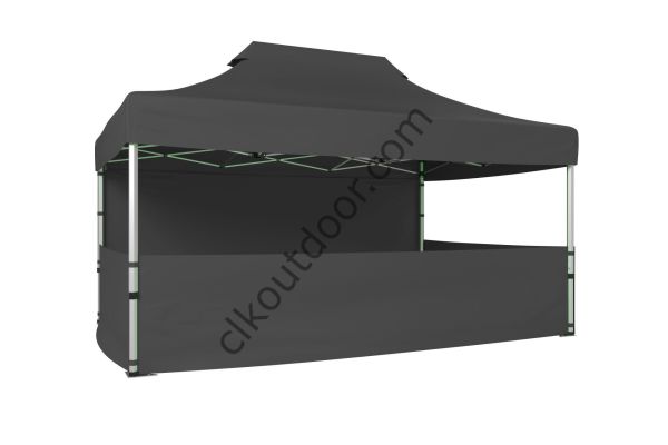 CLK 4x6 40 mm Katlanabilir Tente Gazebo Çadır Gazebo Çadır 1 Tam Duvar 3 Yarım Duvar Gri