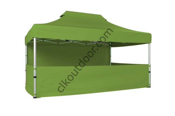 CLK 4x6 40 mm Katlanabilir Tente Gazebo Çadır Gazebo Çadır 1 Tam Duvar 3 Yarım Duvar Haki Askeri Yeşil