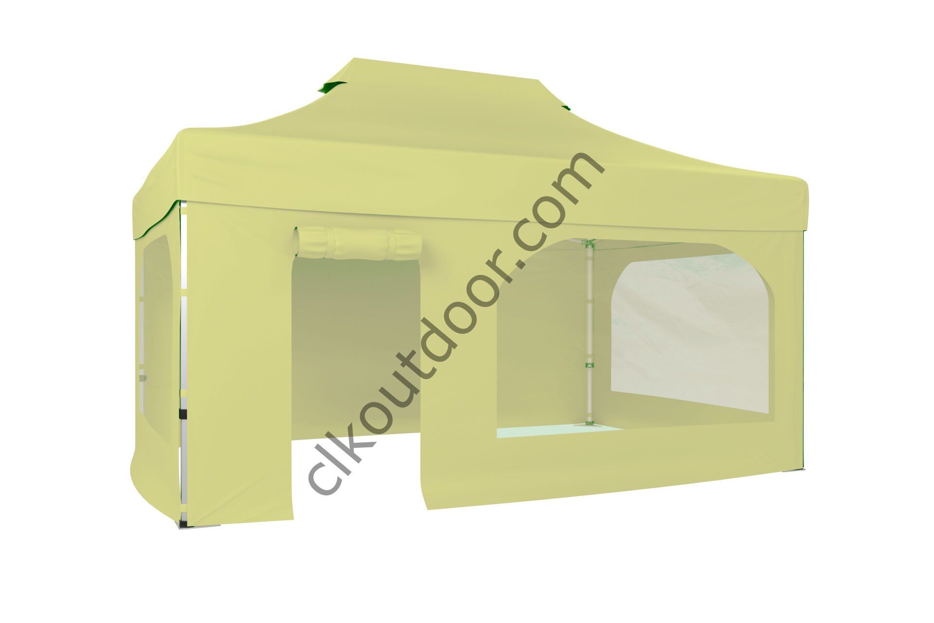 CLK 4x6 40 mm Katlanabilir Tente Gazebo Çadır Gazebo Çadır 2 Yan Pencereli 1 Yan Aksesuarsız 1 Yan Kapı ve Pencereli Krem