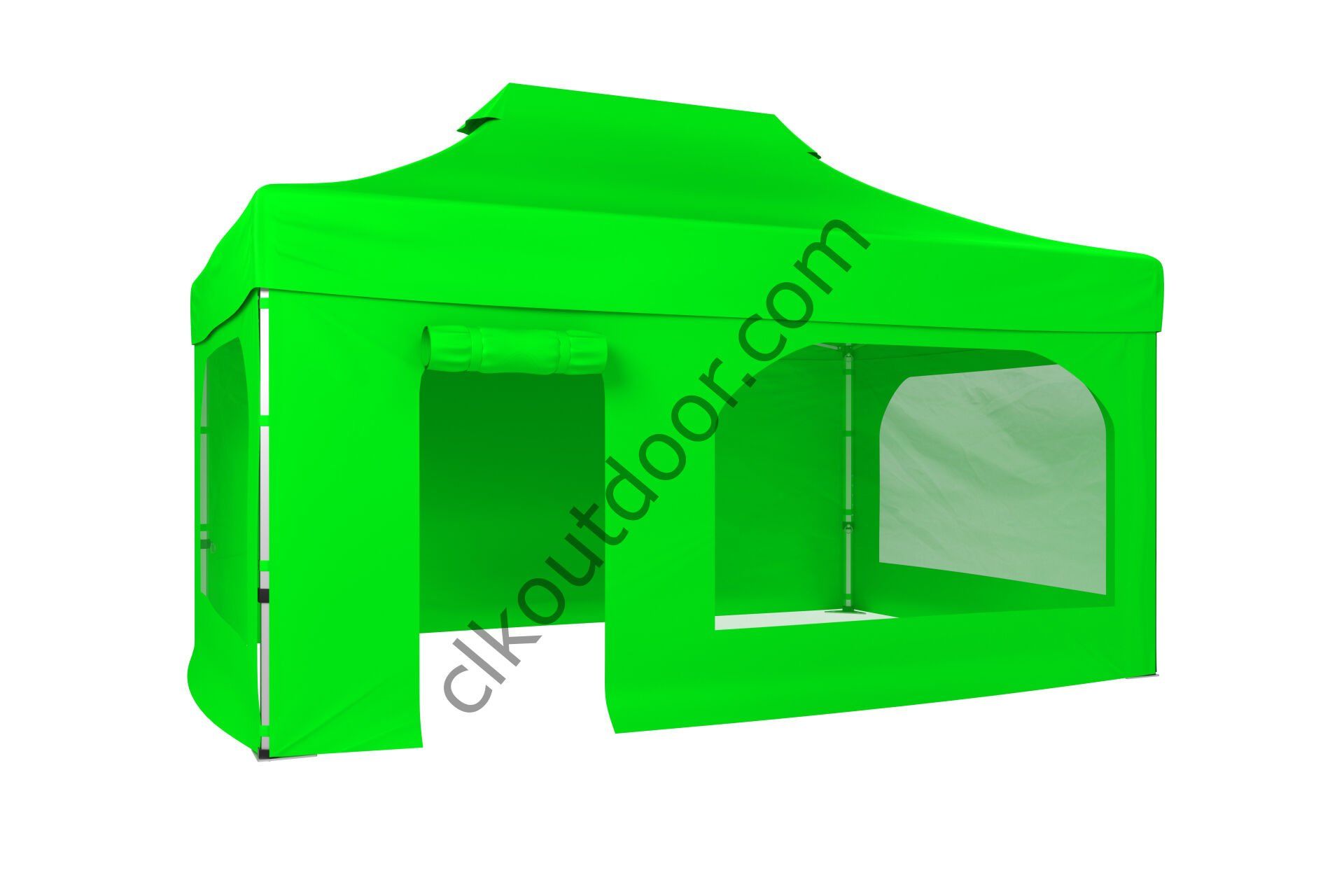 CLK 4x6 40 mm Katlanabilir Tente Gazebo Çadır Gazebo Çadır 2 Yan Pencereli 1 Yan Aksesuarsız 1 Yan Kapı ve Pencereli Açık Yeşil
