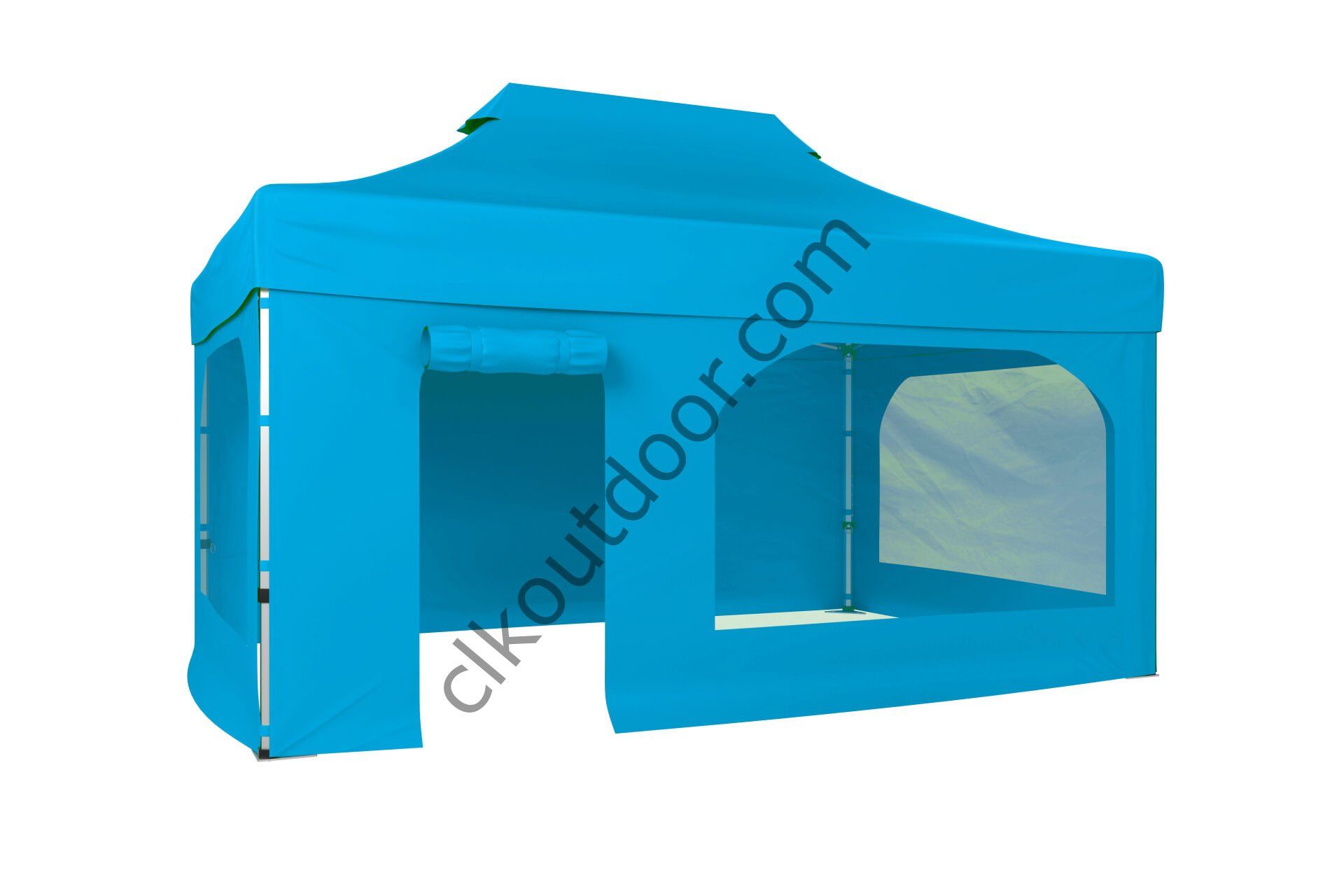 CLK 4x6 40 mm Katlanabilir Tente Gazebo Çadır Gazebo Çadır 2 Yan Pencereli 1 Yan Aksesuarsız 1 Yan Kapı ve Pencereli Açık Mavi (Turkuaz)