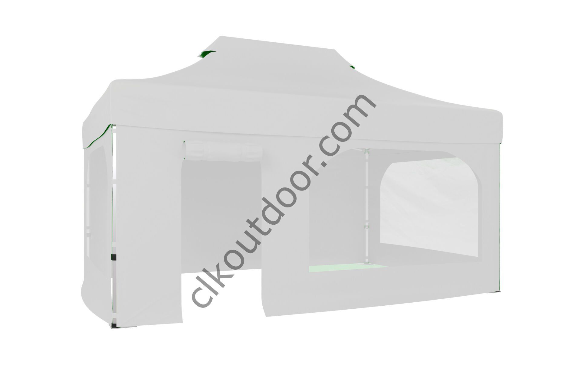 CLK 4x6 40 mm Katlanabilir Tente Gazebo Çadır Gazebo Çadır 2 Yan Pencereli 1 Yan Aksesuarsız 1 Yan Kapı ve Pencereli Beyaz