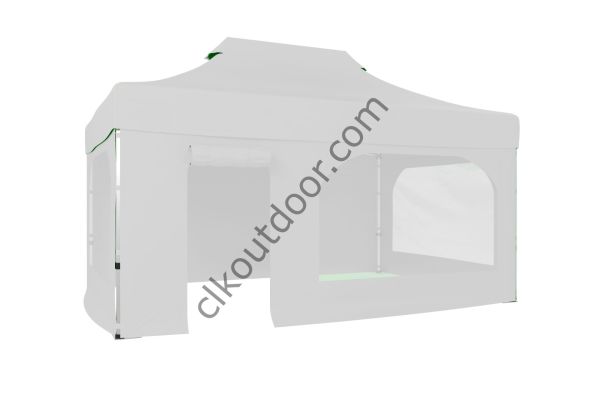 CLK 4x6 40 mm Katlanabilir Tente Gazebo Çadır Gazebo Çadır 2 Yan Pencereli 1 Yan Aksesuarsız 1 Yan Kapı ve Pencereli Beyaz