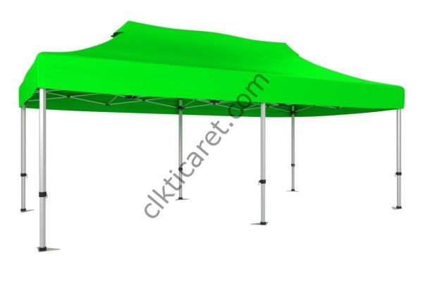 CLK 3x6 52mm Kalın Alüminyum Katlanabilir Tente Portatif Gazebo Çadır Açık Yeşil