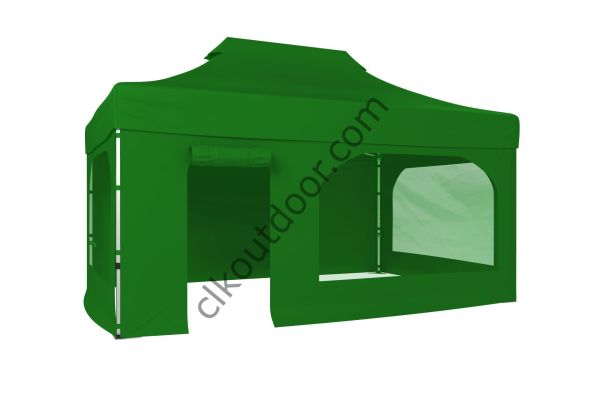 CLK 4x6 40 mm Katlanabilir Tente Gazebo Çadır Gazebo Çadır 2 Yan Pencereli 1 Yan Aksesuarsız 1 Yan Kapı ve Pencereli Benetton Yeşil