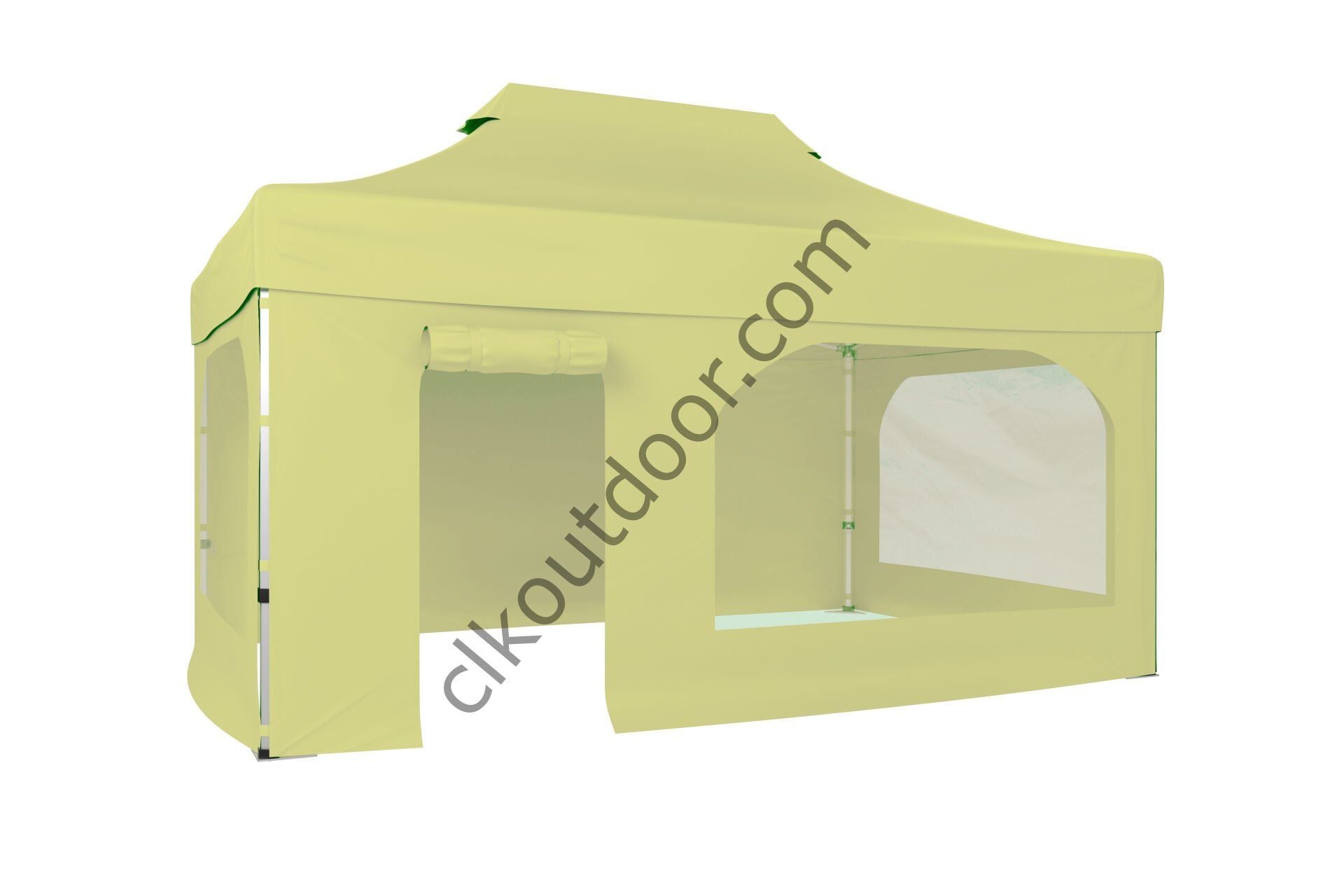 CLK 4x6 40 mm Katlanabilir Tente Gazebo Çadır Gazebo Çadır 2 Yan Pencereli 1 Yan Aksesuarsız 1 Yan Kapı ve Pencereli Bej