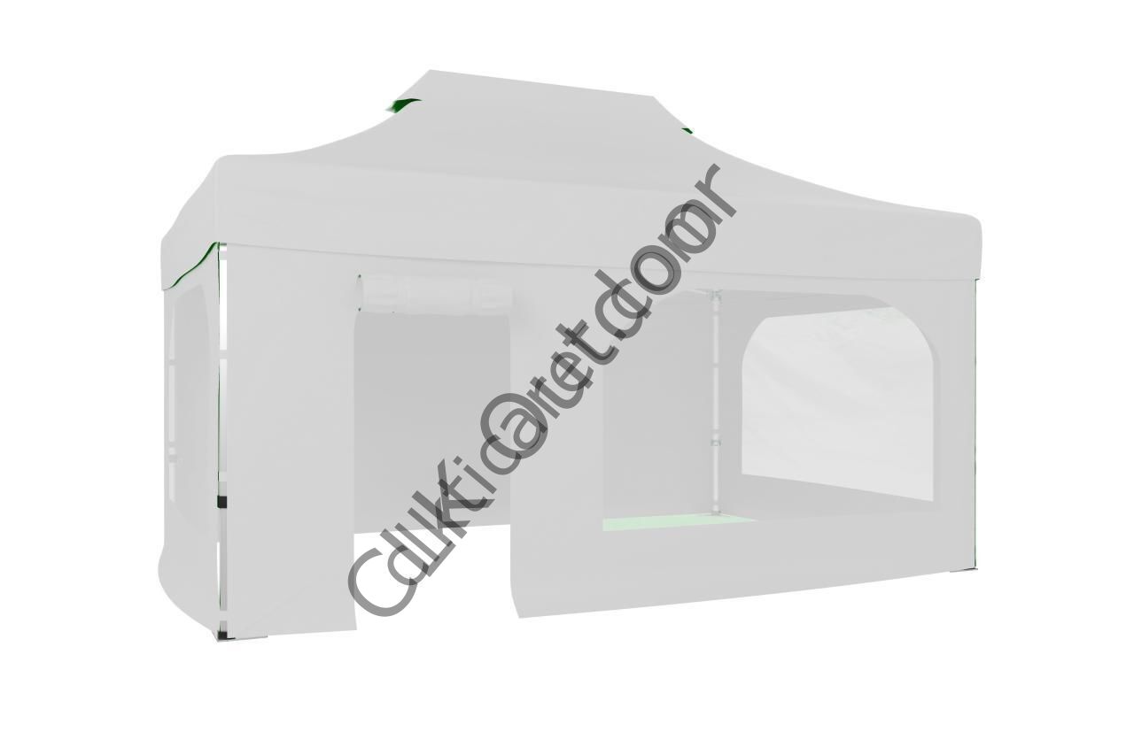 CLK 2x3 40 mm Katlanabilir Tente Gazebo Çadır Gazebo Çadır 2 Yan Pencereli 1 Yan Aksesuarsız 1 Yan Kapı ve Pencereli Beyaz