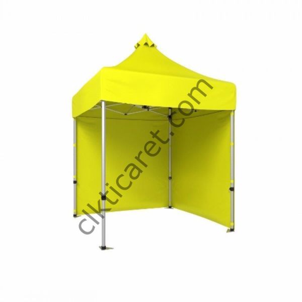 CLK 2x2 Katlanabilir Tente Gazebo Portatif Çadır 30 mm 2 Yan Kapalı Sarı