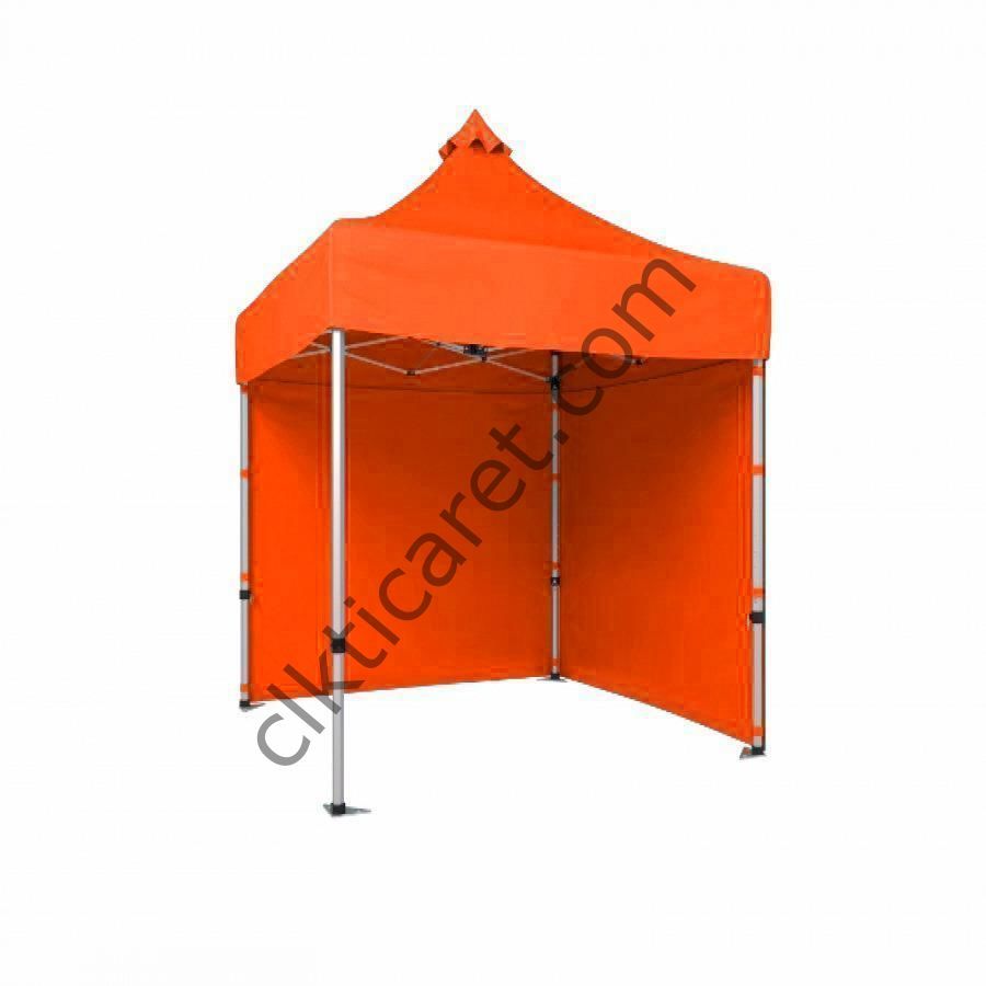 CLK 2x2 Katlanabilir Tente Gazebo Portatif Çadır 30 mm 2 Yan Kapalı Turuncu