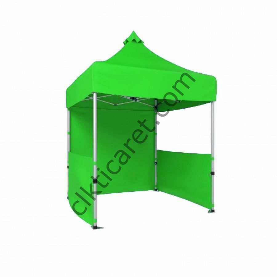 CLK 2x2 Katlanabilir Tente Gazebo Portatif Çadır 1 Tam Duvar 2 Yarım Duvar Açık Yeşil