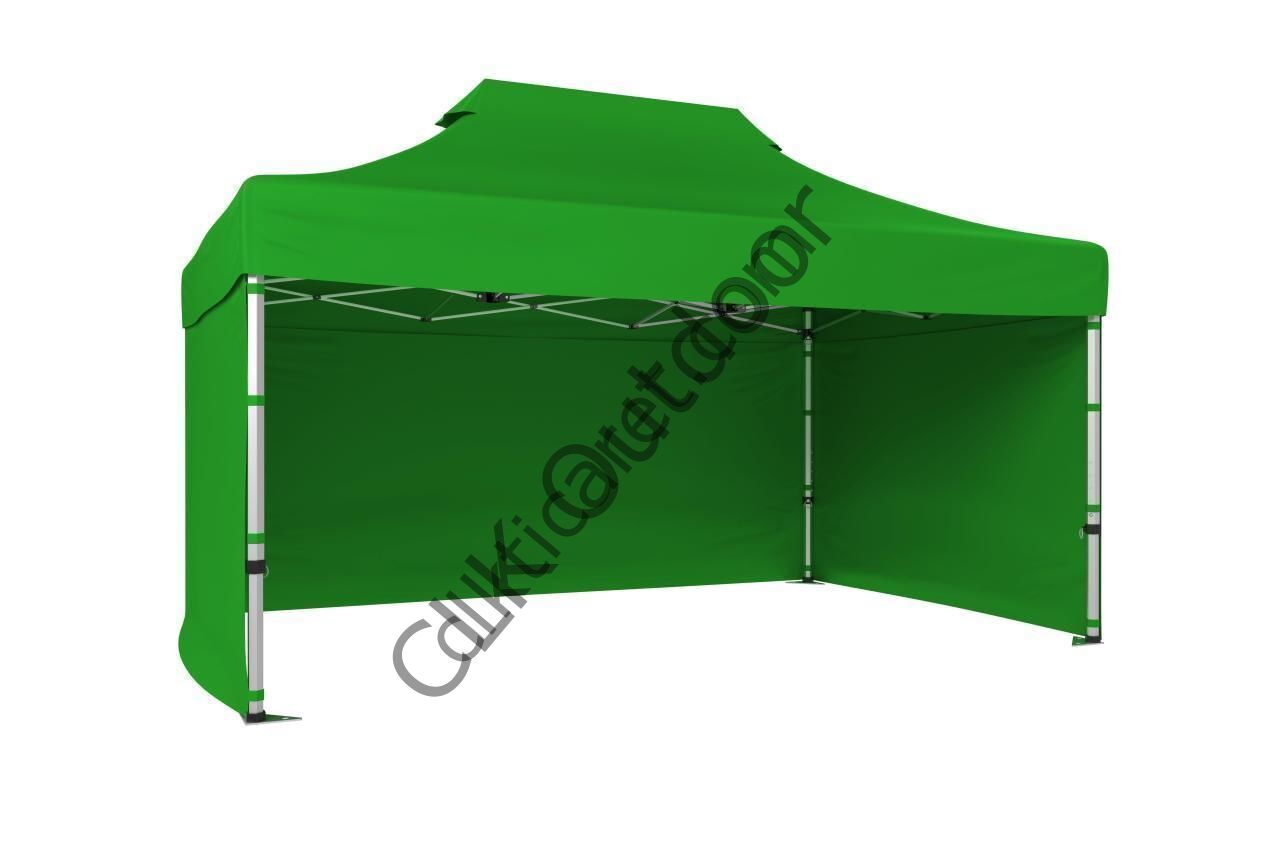 CLK 2x3 40 mm Katlanabilir Tente Gazebo Çadır Gazebo Çadır 3 Yan Kapalı Benetton Yeşil