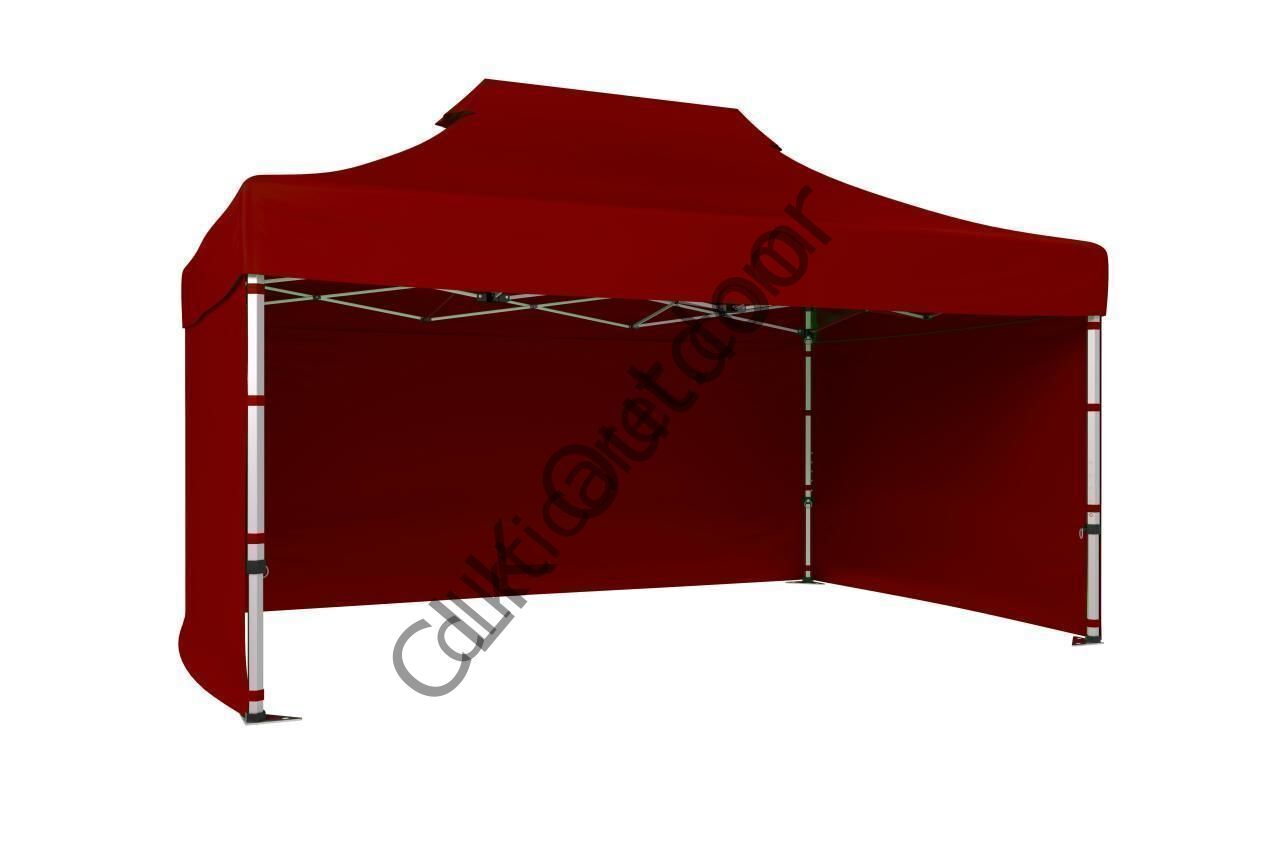 CLK 2x3 40 mm Katlanabilir Tente Gazebo Çadır Gazebo Çadır 3 Yan Kapalı Bordo