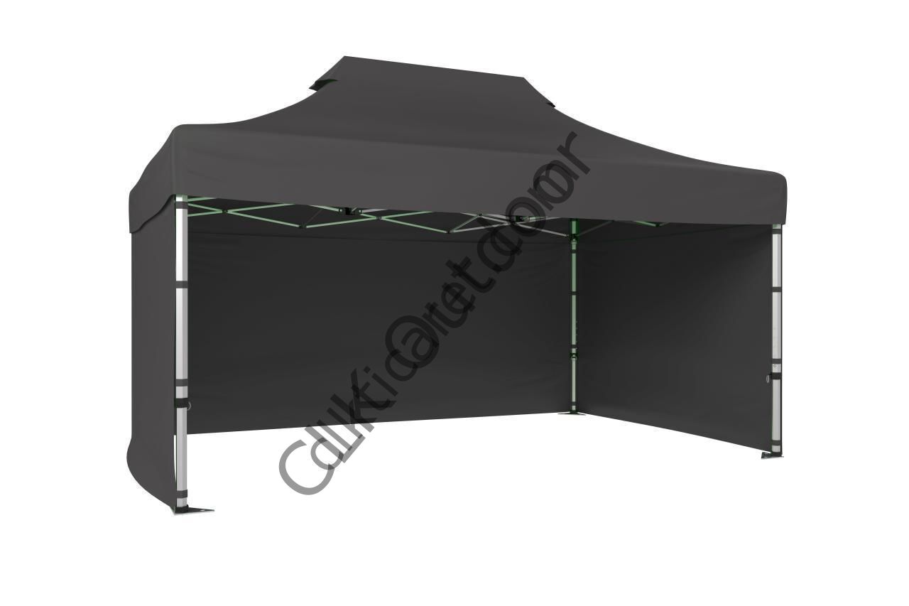 CLK 2x3 40 mm Katlanabilir Tente Gazebo Çadır Gazebo Çadır 3 Yan Kapalı Gri
