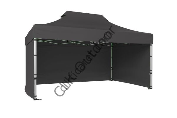CLK 2x3 40 mm Katlanabilir Tente Gazebo Çadır Gazebo Çadır 3 Yan Kapalı Gri