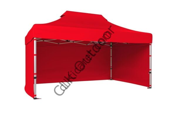 CLK 2x3 40 mm Katlanabilir Tente Gazebo Çadır Gazebo Çadır 3 Yan Kapalı Kırmızı