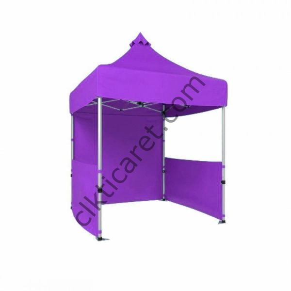 CLK 2x2 Katlanabilir Tente Gazebo Portatif Çadır 1 Tam Duvar 2 Yarım Duvar Lila
