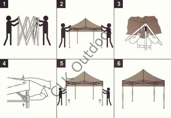 CLK 2x3 40 mm Katlanabilir Tente Gazebo Çadır Gazebo Çadır 3 Yan Kapalı Lila