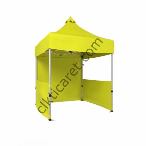 CLK 2x2 Katlanabilir Tente Gazebo Portatif Çadır 1 Tam Duvar 2 Yarım Duvar Sarı