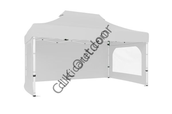 CLK 2x3 40 mm Katlanabilir Tente Gazebo Çadır Gazebo Çadır 3 Yan Duvarlı 2 Pencereli Beyaz
