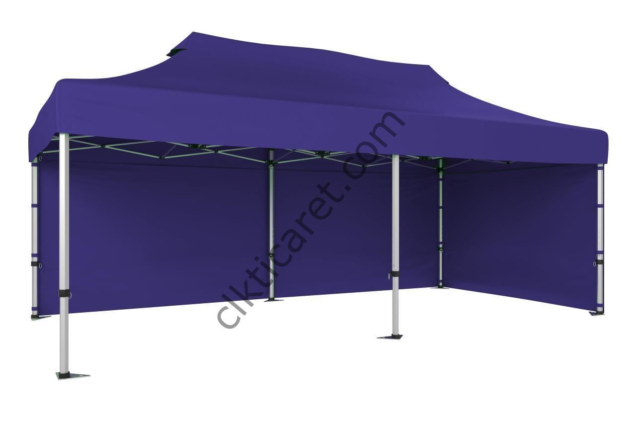 CLK 3x6 40 mm Katlanabilir Tente Gazebo Çadır Gazebo Çadır 2 Yan Kapalı Lila