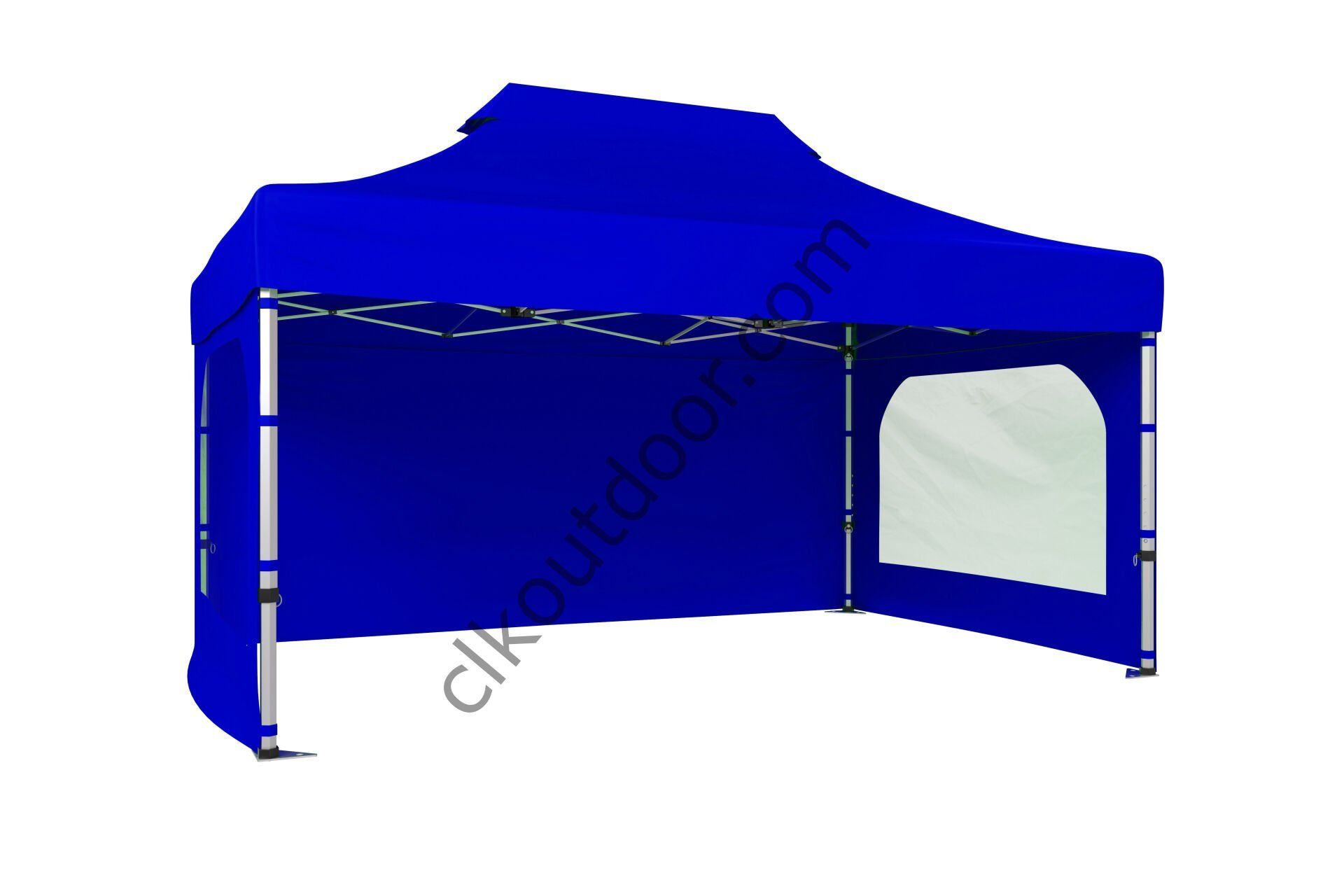 CLK 4x6 40 mm Katlanabilir Tente Gazebo Çadır Gazebo Çadır 3 Yan Duvarlı 2 Pencereli Saks Mavi