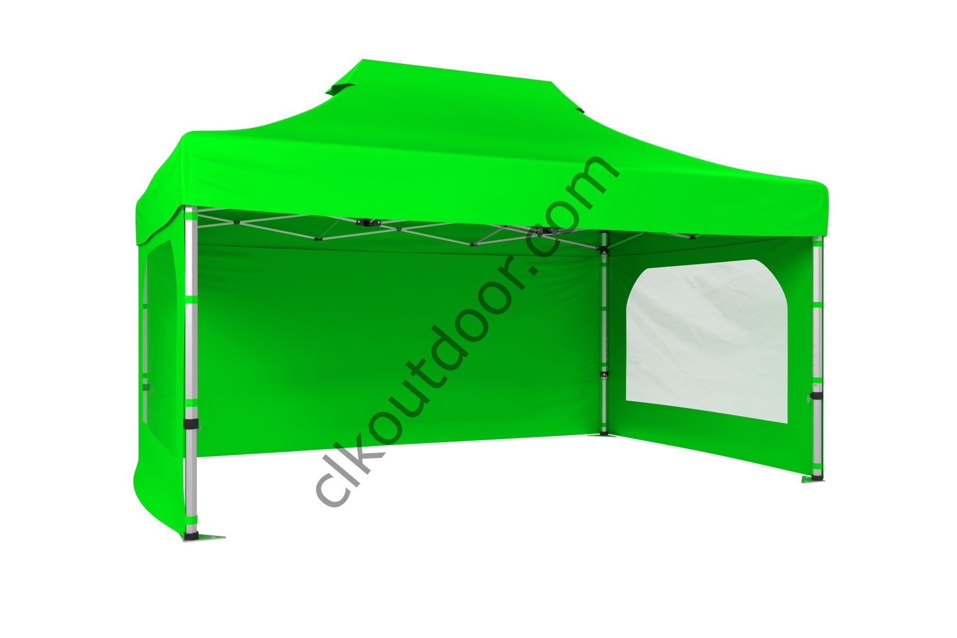 CLK 4x6 40 mm Katlanabilir Tente Gazebo Çadır Gazebo Çadır 3 Yan Duvarlı 2 Pencereli Açık Yeşil