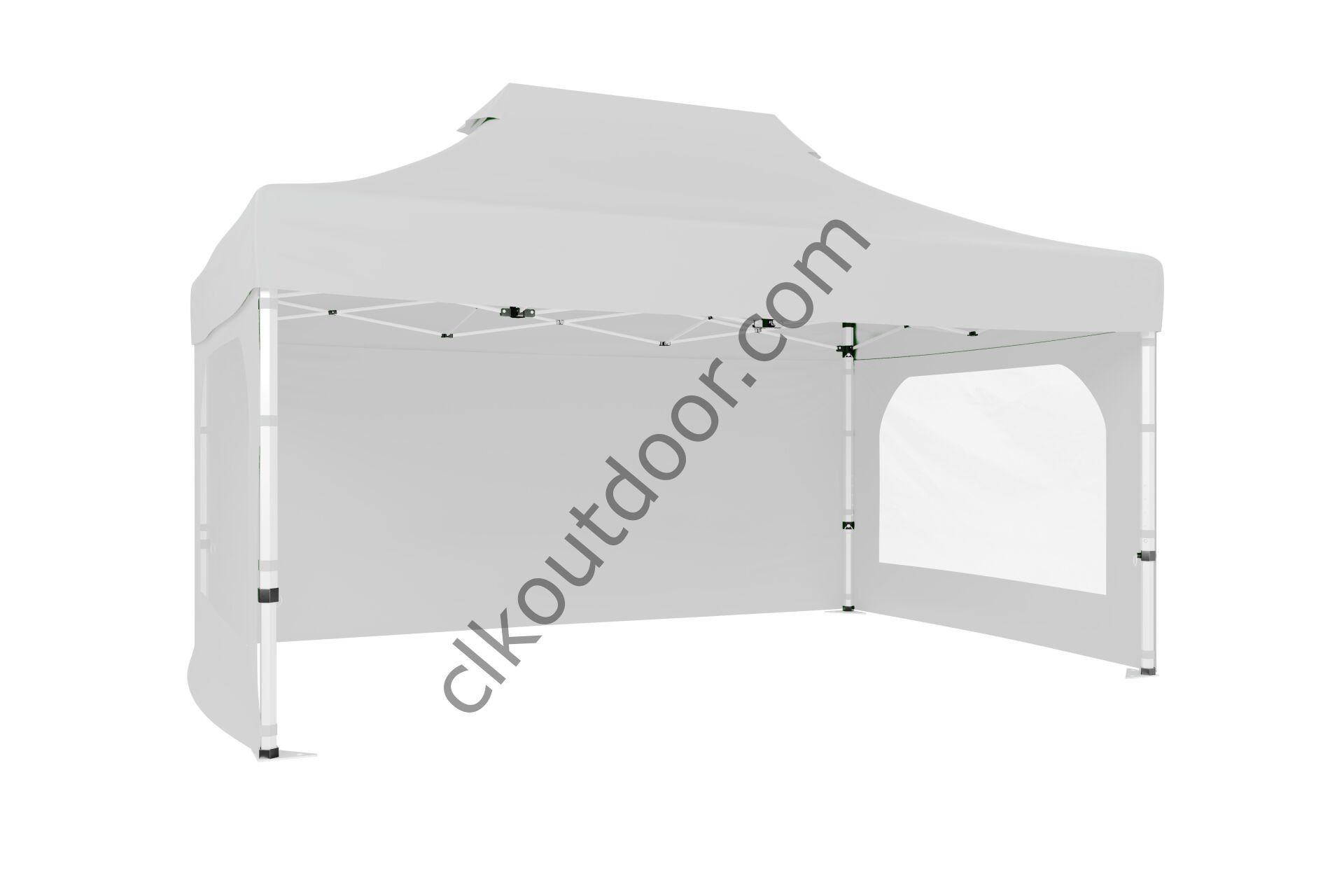 CLK 4x6 40 mm Katlanabilir Tente Gazebo Çadır Gazebo Çadır 3 Yan Duvarlı 2 Pencereli Beyaz
