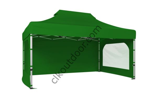CLK 4x6 40 mm Katlanabilir Tente Gazebo Çadır Gazebo Çadır 3 Yan Duvarlı 2 Pencereli Benetton Yeşil