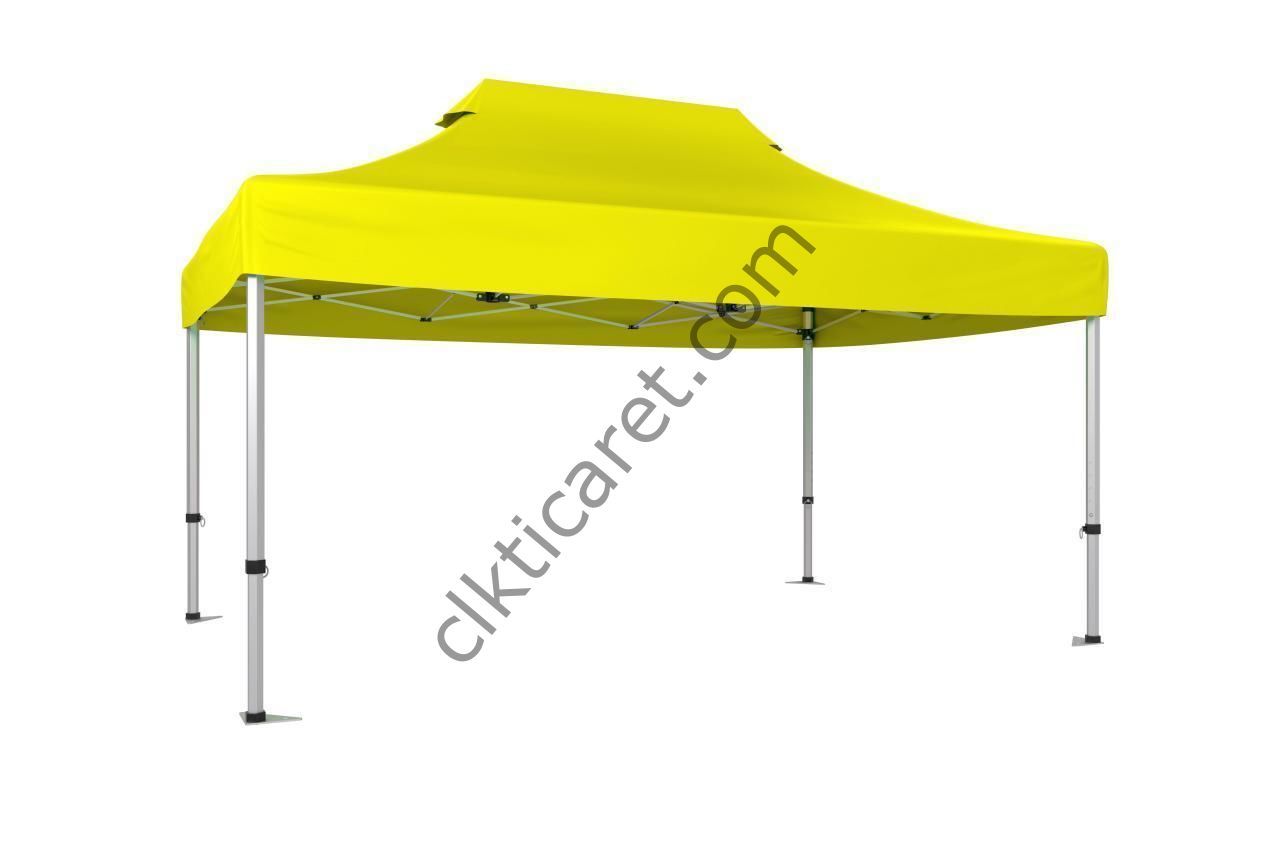 CLK 3x4,5 52mm Kalın Alüminyum Katlanabilir Tente Gazebo Çadır Sarı