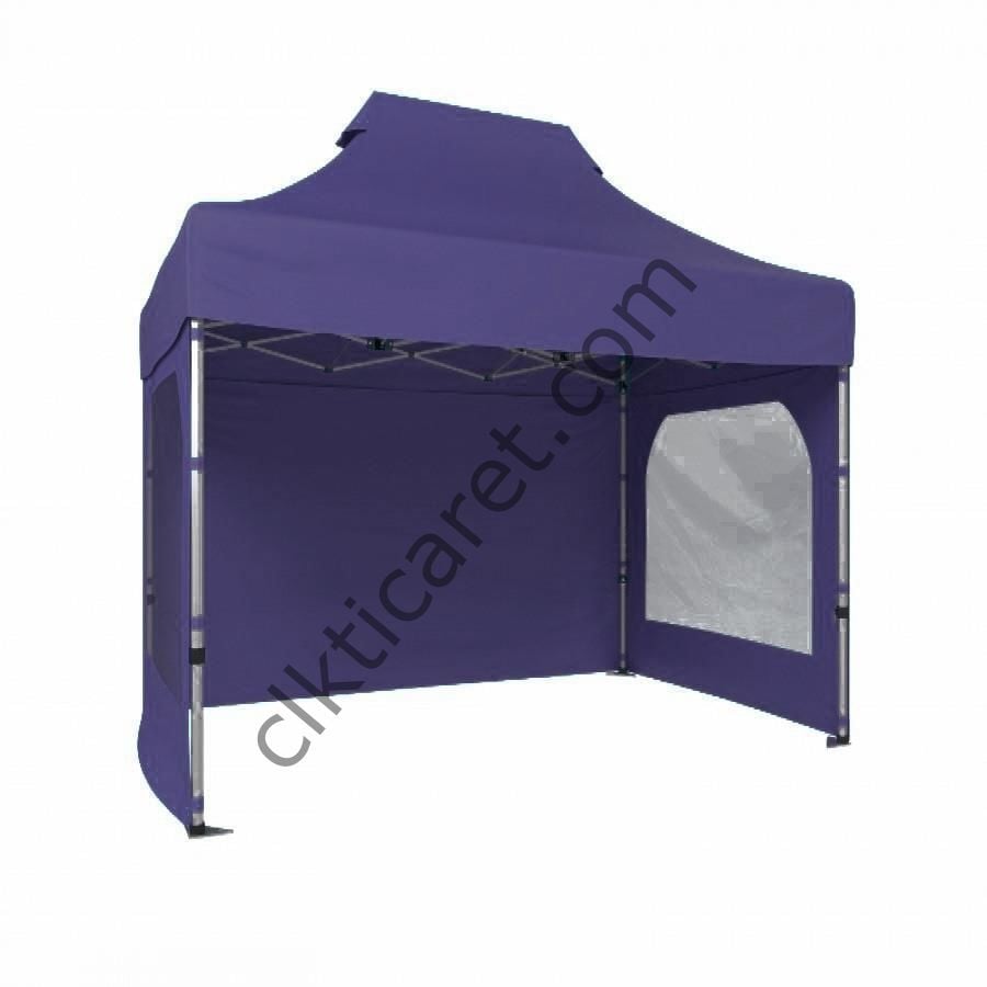 CLK 2x3 Katlanabilir Tente Gazebo Portatif Çadır 3 Yan Duvarlı 2 Pencereli Lacivert