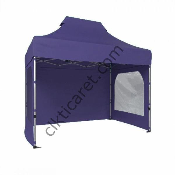 CLK 2x3 Katlanabilir Tente Gazebo Portatif Çadır 3 Yan Duvarlı 2 Pencereli Lacivert